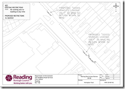 Wokingham Road Crescent Road junction showing loading bays