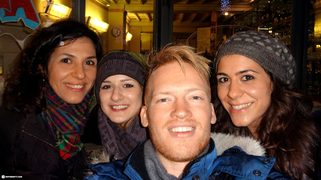 meeting some lovely Italians on a rainy eve in Milan, Italy 