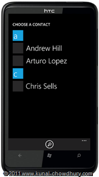 WP7.1 Demo - Address Chooser Application WP7.1 Demo - Address Chooser Application