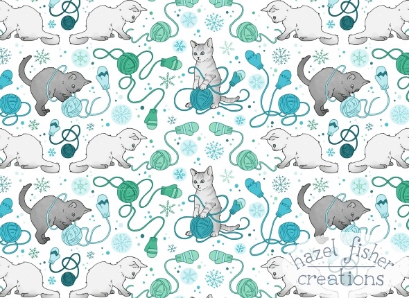 2014 December 06 Kittens with Mittens line drawing 2