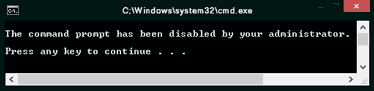 Command Prompt has been disable by your administrator