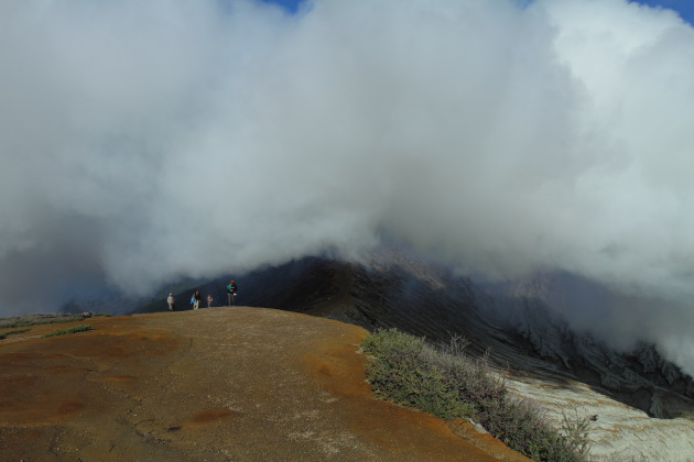 Cloud of Sulphur surrounds Kawah Ijen, Indonesia