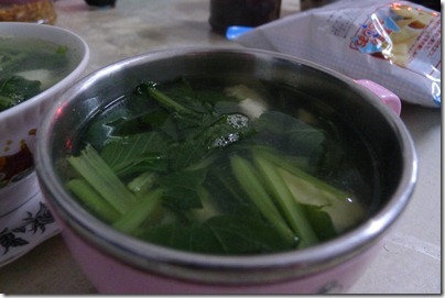 Choy sum soup