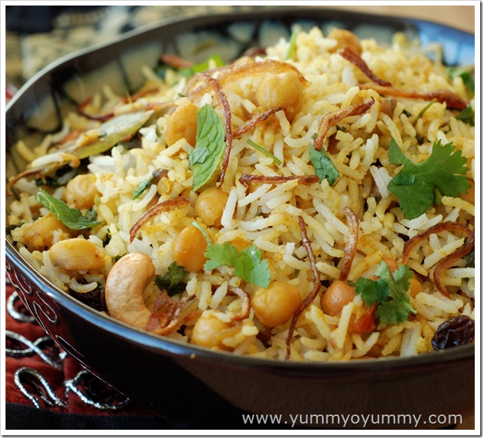 White chana biriyani