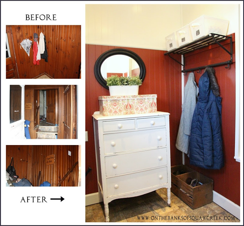 before and after mudroom