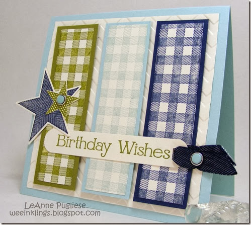 LeAnne Pugliese WeeInklings Birthday Wishes Card Gingham Wheel Stampin Up 