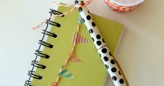 Simple Spiral Notebook Redo - The Polkadot Chair  Diy notebook, Scrapbook  paper crafts, Spiral notebook covers