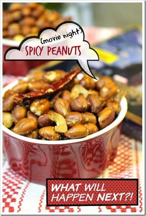 Hot peanuts in a red bowl 