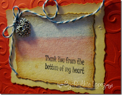 Inky Impressions - Thank You Rubber Stamp Sentiment - Tutorial - Ruthie Lopez. 3