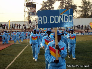Des athlètes congolais lors de la cérémonie d'ouverture de la 7ème édition des jeux de la SARPCCO, le 15/08/2011 à Lubumbashi.  Radio Okapi/Ph. Jean Ngandu