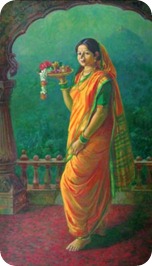 Towards-the-Temple-Yellow-Sari-Painting-by-Vijay-Kadam
