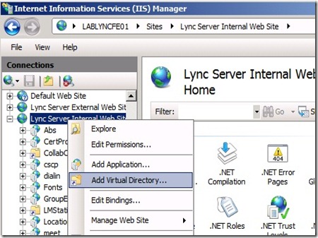 Lync How To - IIS add