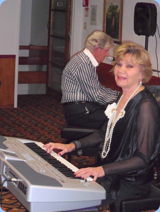 Ian Jackson swapping his drum sticks for the Clavinova to join Carole Littlejohn (on the Korg Pa1X) doing a great duet.