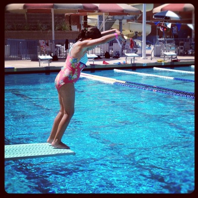 abbie at diving board