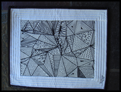 Zentangle with fabric & thread