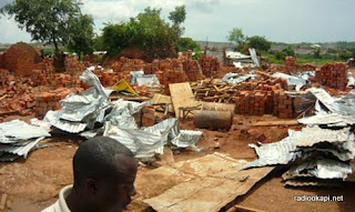 Maisons détruites au quartier CRAA à Lubumbashi.