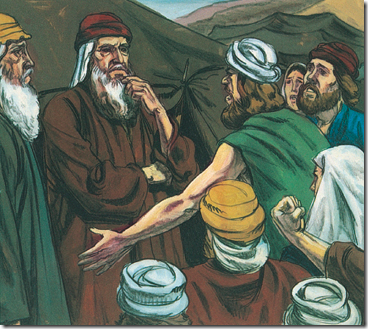 The people of Israel complaining to Moses