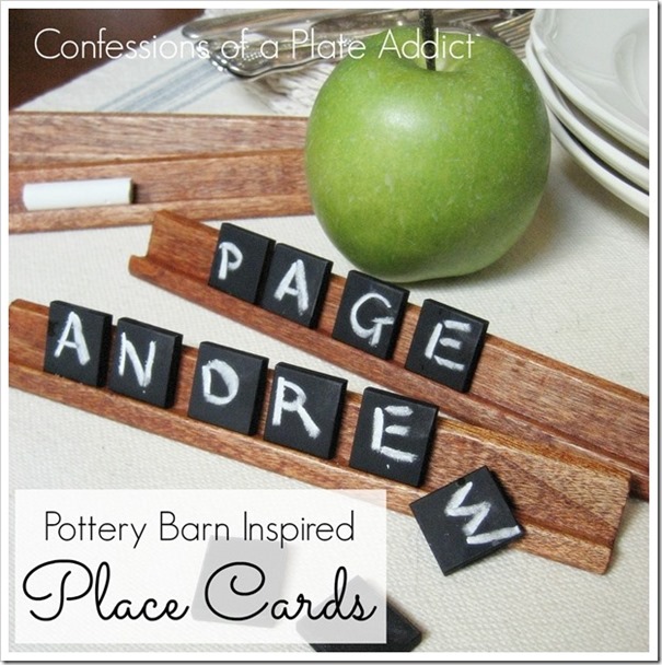 CONFESSIONS OF A PLATE ADDICT Pottery Barn Inspired Chalkboard Tile Place Cards