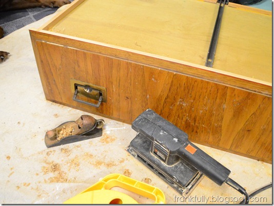 planing and sanding the drawer