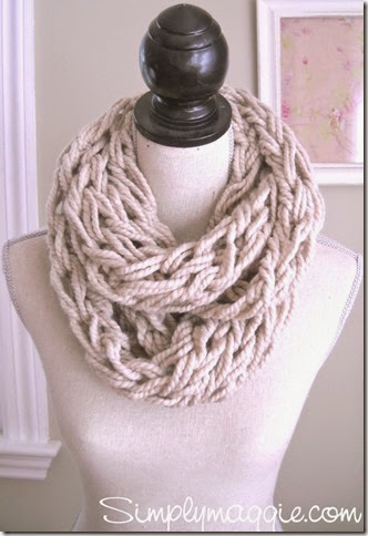 30 minute arm knitting scarf