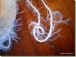 curl of angora yarn
