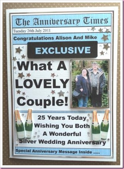 Silver Anniversary Newspaper Card
