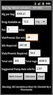 Download MCG/KG/Minute APK for Android