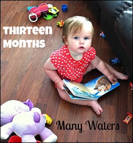 Many Waters Reading Books at Thirteen months