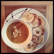 Day #3 - Roast apple and squash soup with baked apple crisps