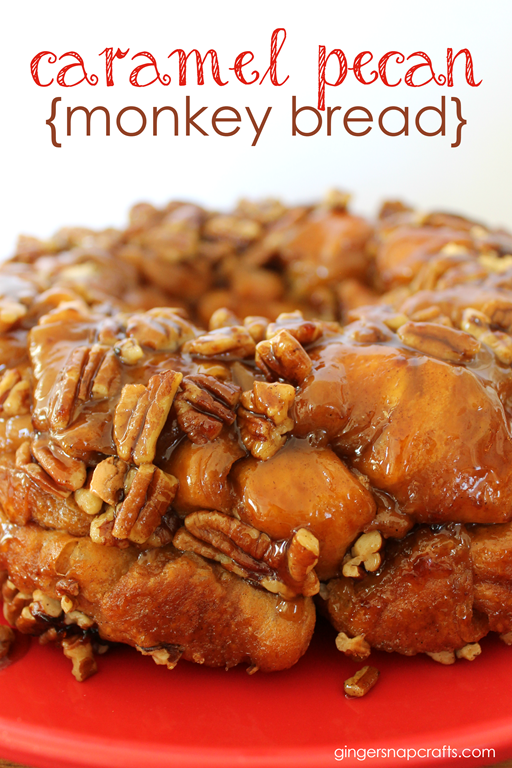 Caramel Pecan Monkey Bread Recipe at GingerSnapCrafts.com #ad