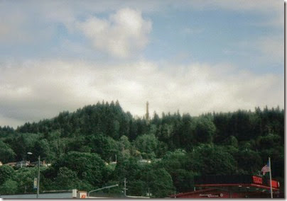 Astoria Column from downtown Astoria, Oregon in 1998