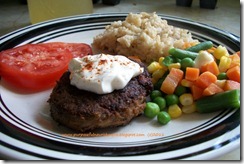 turkey burger rice veggies