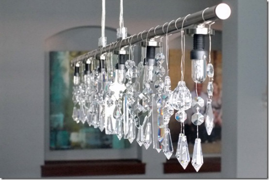 friday feature--modern linear chandelier with crystals from teal and lime blog