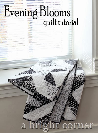 Evening Blooms quilt tutorial from A Bright Corner