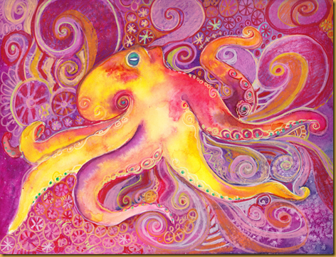 octopus and swirls