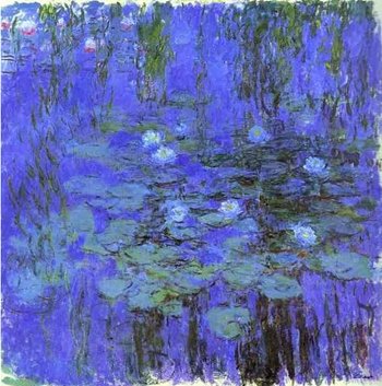 Mijmeringen over de blauwe witte waterlelies van monet