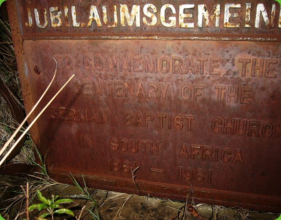 Carsten Langhein, Grave Plaque, Frankfort Eastern Cape 2
