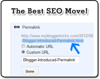 Blogger Permalink settings