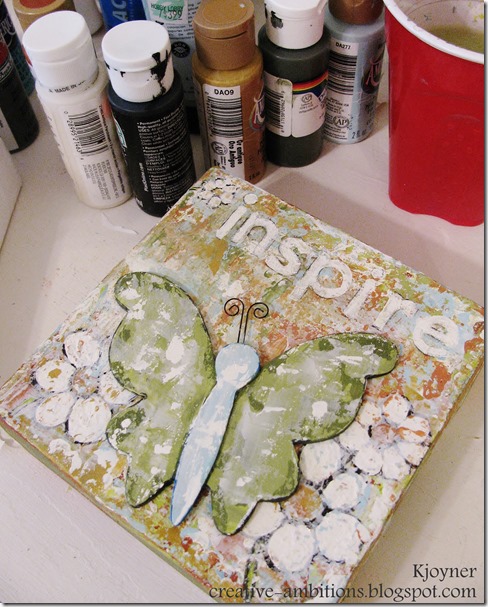 Inspire Butterfly Mixed Media Painting