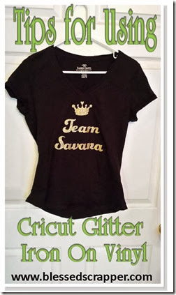 Team T-Shirt Made with Cricut Iron on Glitter Vinyl and Some Helpful Tips