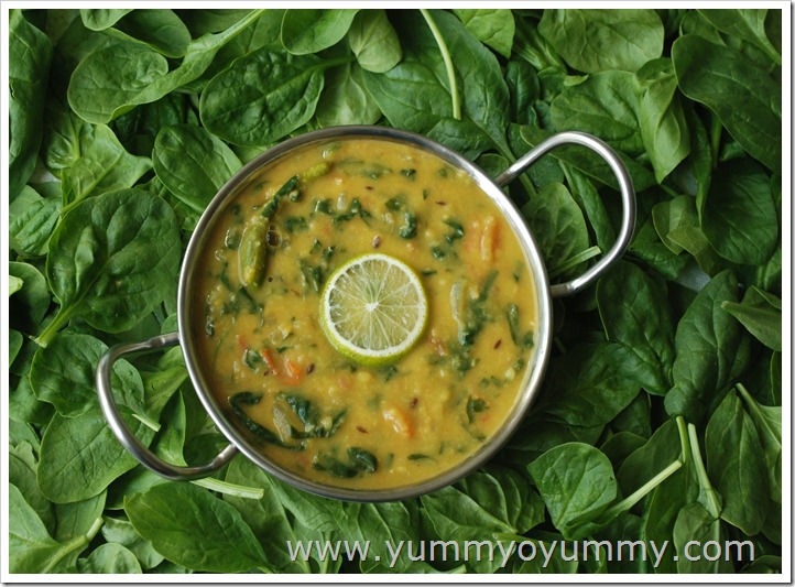 Dal Palak / Spinach and lentil curry Yummy O Yummy