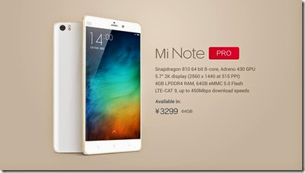 Xiaomi Mi Note Pro Xiaomi Mi Note Pro