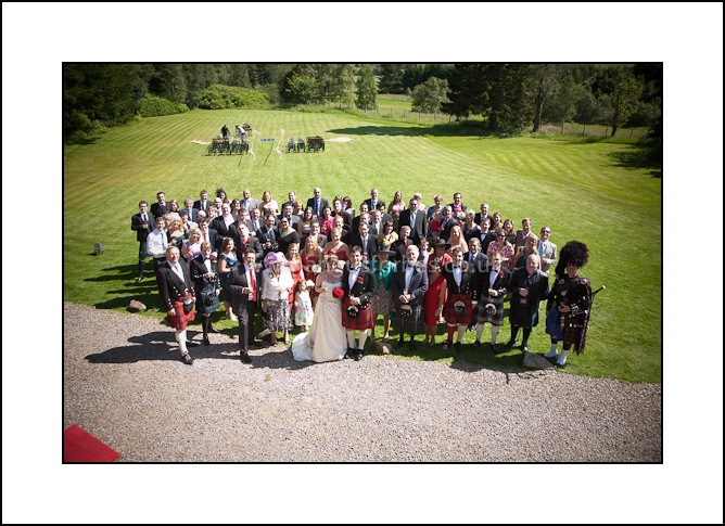 group of guests at scottish wedding
