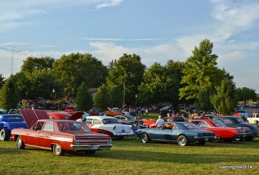 Lots of cars gathered on the lawn!