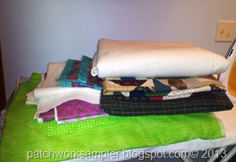 stack of quilting