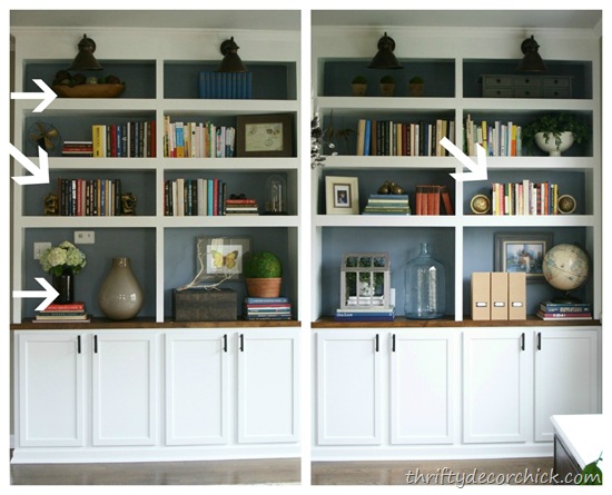 White bookcases with blue background