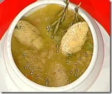Crocchette di sugherello con lenticchie al rosmarino