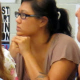 Eileen Chow listens carfully for her article
