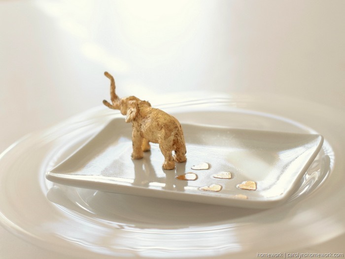 Gold Leaf Elephant Trinket Dish by homework (5)