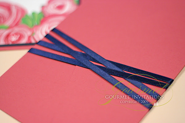 pocketfold wedding invitations, invitations with a pocket, invitations that look like a folder, pink flower invitations, pink and navy blue wedding invitations, wedding invitations with love birds, peony wedding invitations, wedding invitations with ribbon, echo lake country club wedding